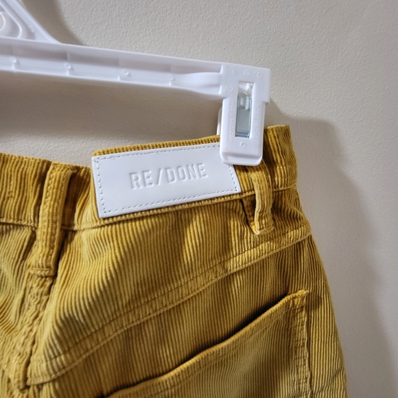 RE/DONE NWT  SZ 24 MINI SKIRT YELLOW 70S POCKET CORDUROY - Picture 7 of 7